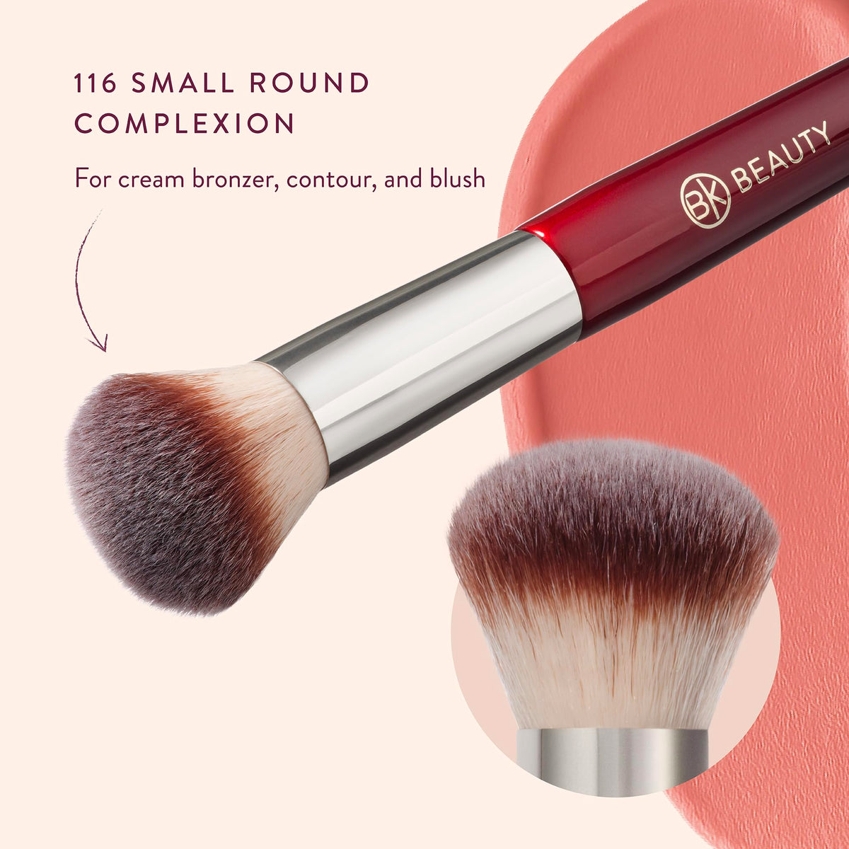 BK Beauty 116 soft vegan bristles closeup gentle on skin