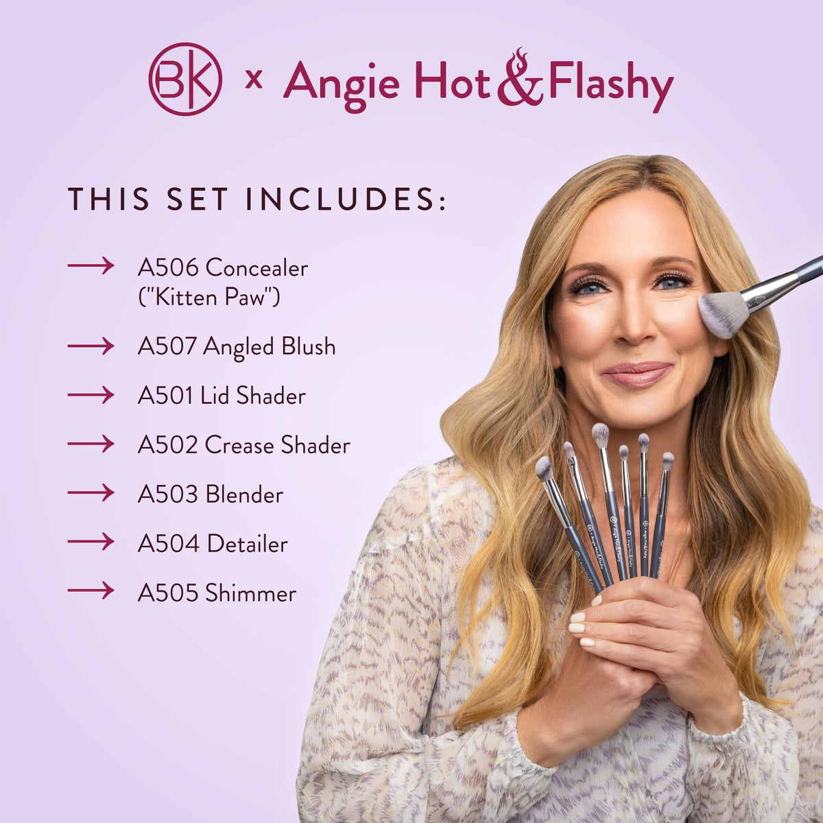 BK Beauty Angie Hot & Flashy detailer brush for precise lines and crisp definition