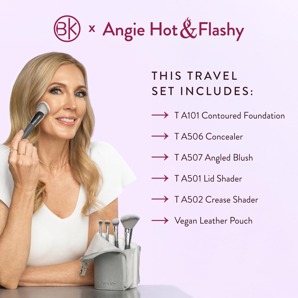 BK Beauty Angie travel lid shader brush for smooth eyeshadow application