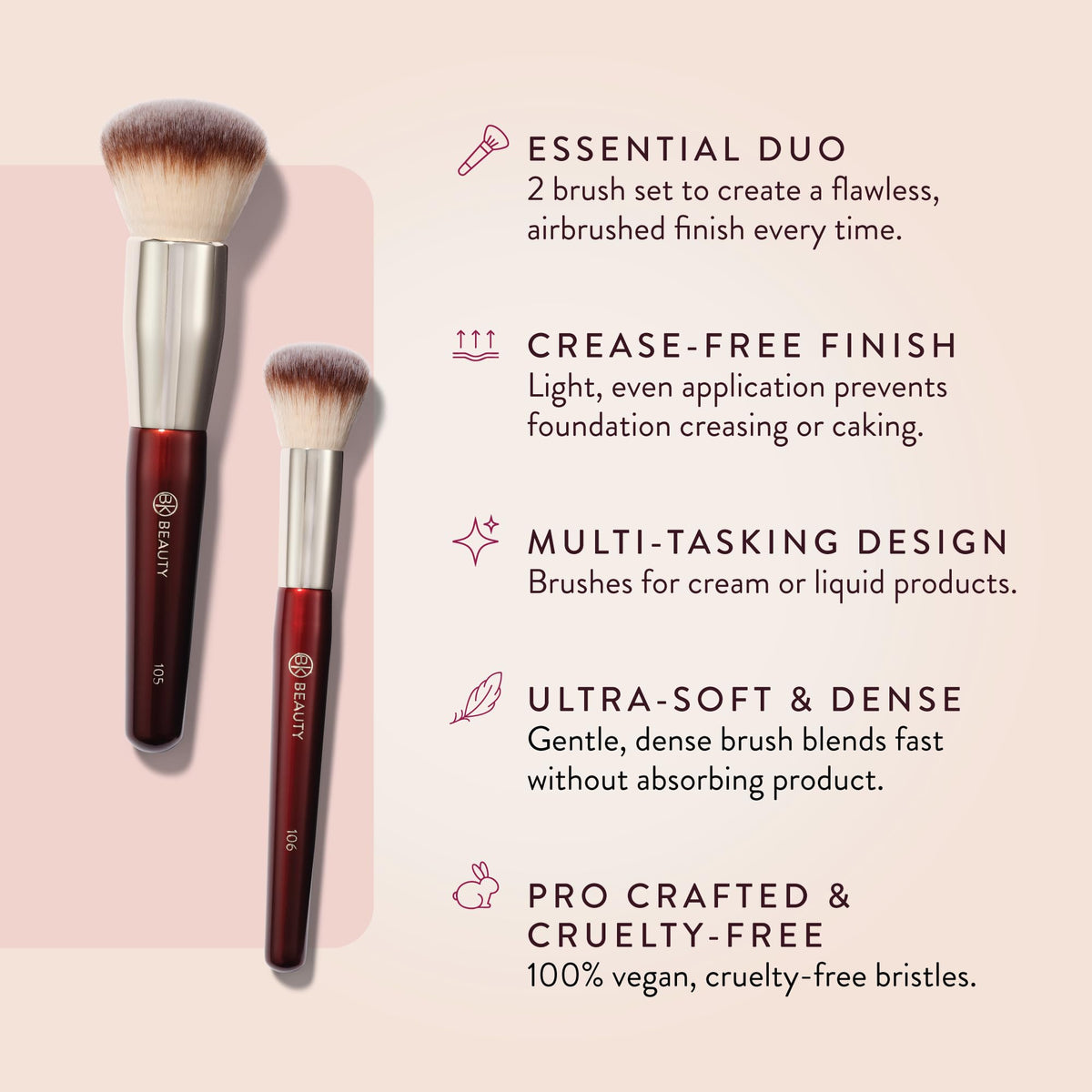 BK BEAUTY Buffer brush for seamless blending of powder and cream