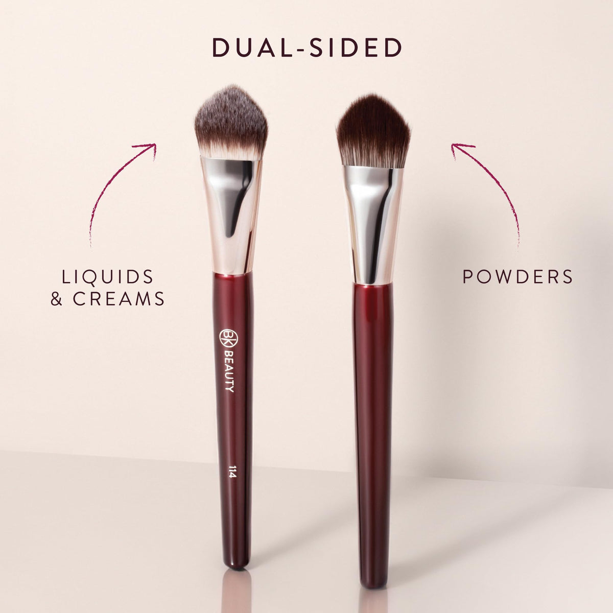 BK Beauty Core Complexion Trio blending brush for seamless powder finish.