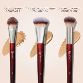 BK Beauty Core Complexion Trio concealer dual-sided brush for precise blending.