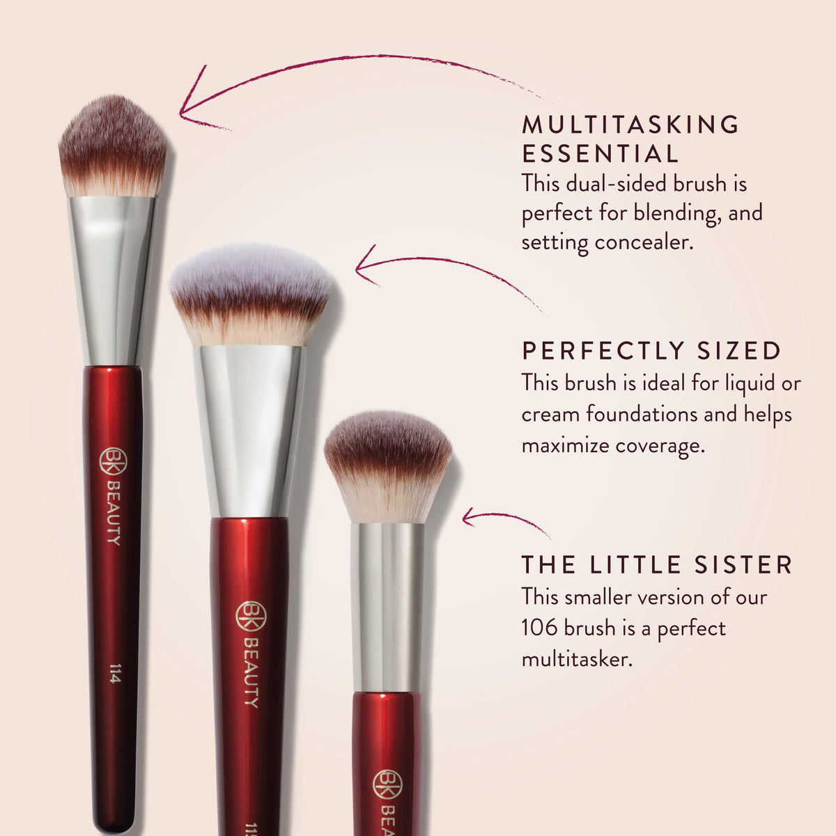 BK Beauty Core Complexion Trio contour brush for sculpted definition.