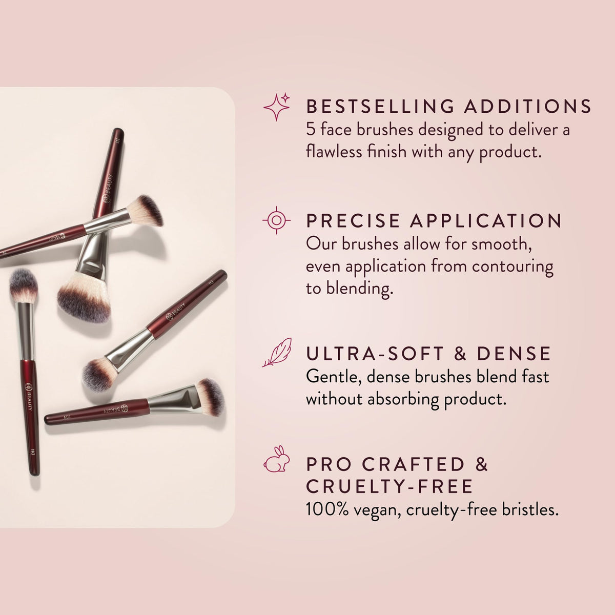 BK Beauty CORE face set 111 dense bronzer brush blends cream, liquid, and powder naturally