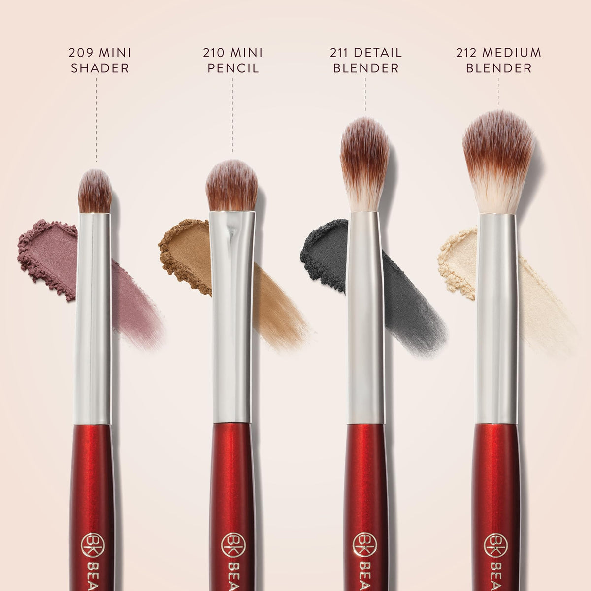 BK Beauty Core Line Extension Eye Set bristles closeup showing ultra-soft feel.