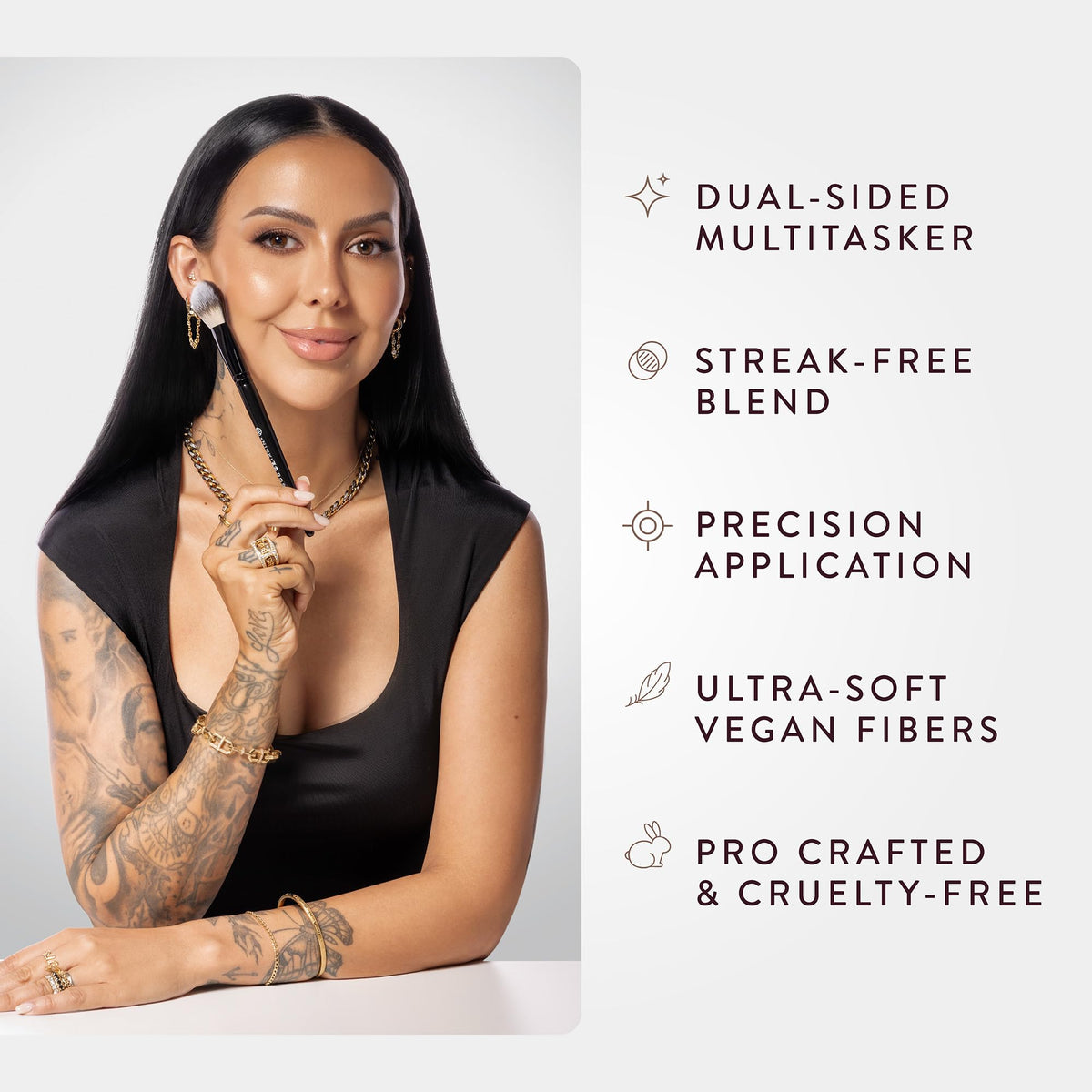 BK Beauty Nikki La Rose N17 powder blending for a seamless finish.