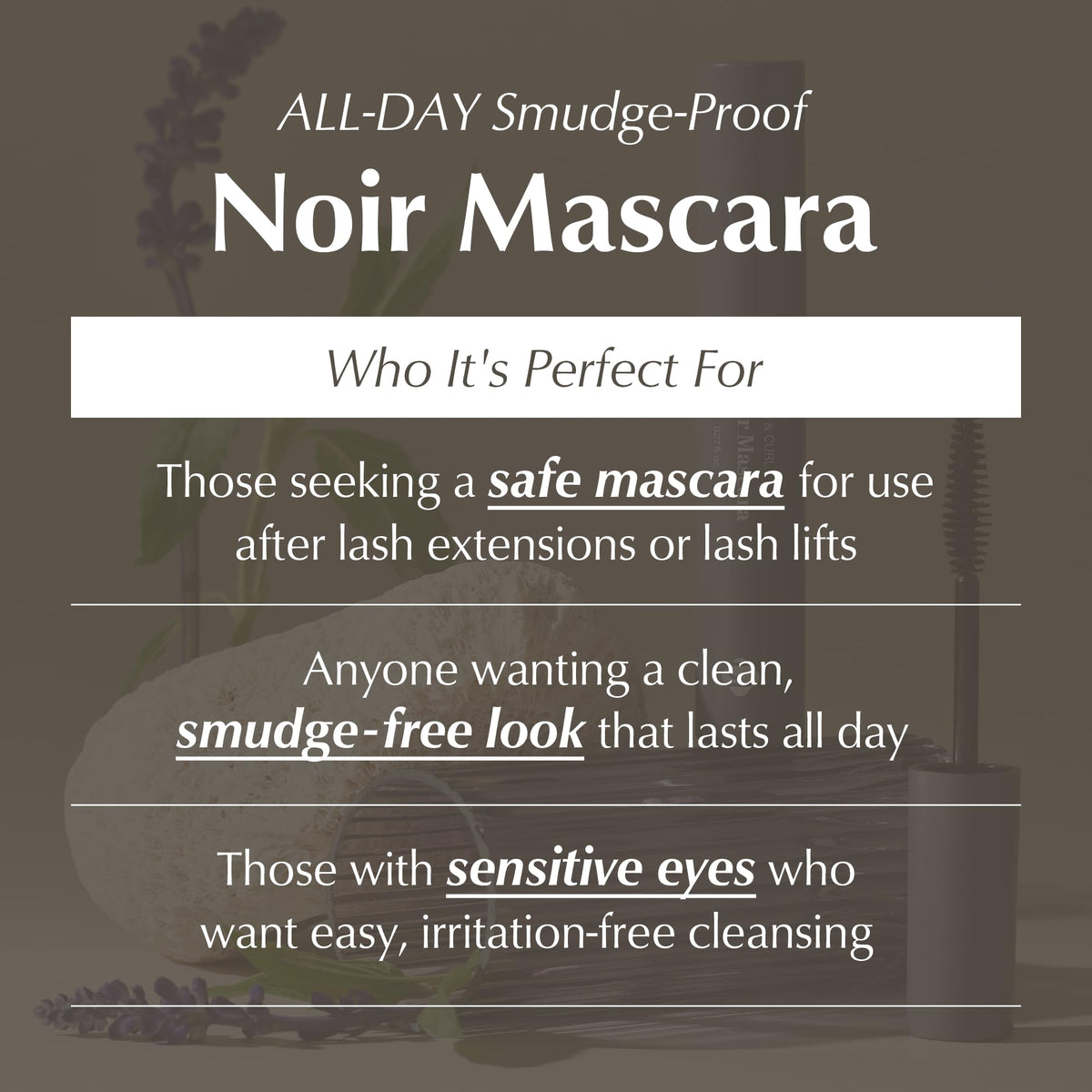 BL BL Noir Mascara oil-free formula protects sensitive lids and extensions