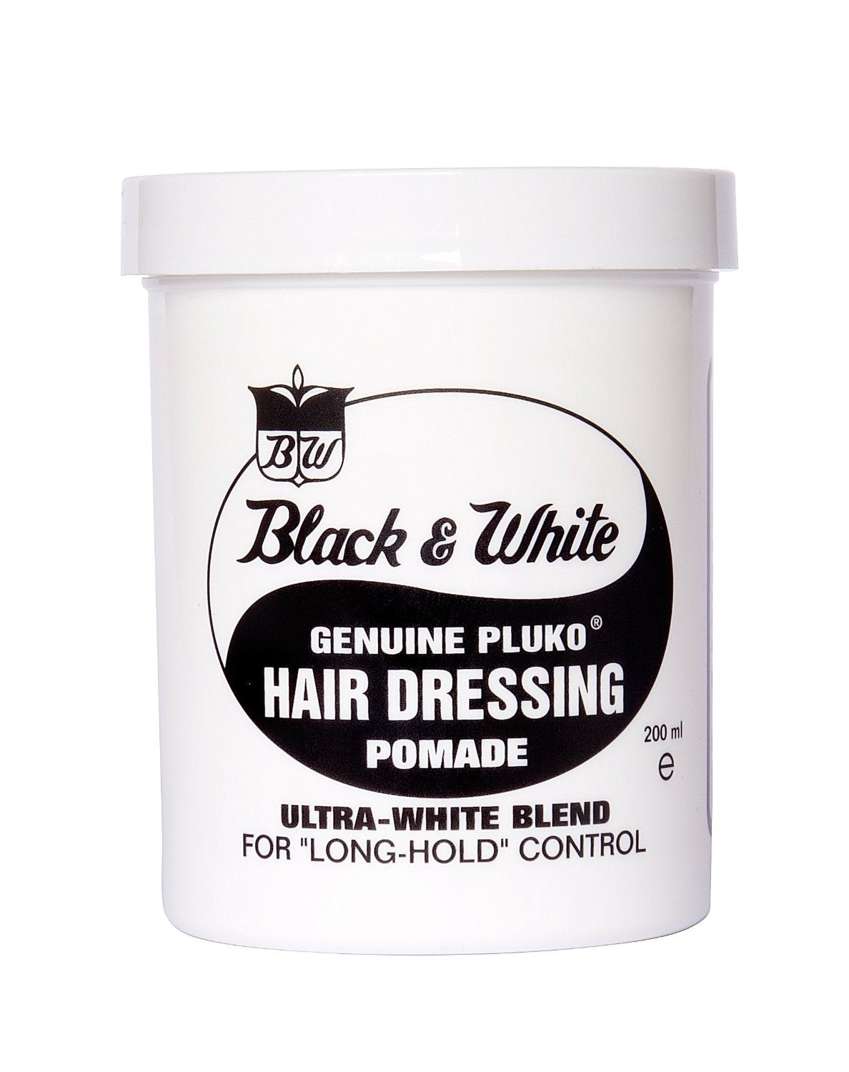 Black and White Pluko Ultra White bottle for durable hold and easy application.