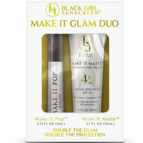 Black Girl Sunscreen Make It Matte SPF 45 bottle showing matte finish for makeup-ready skin