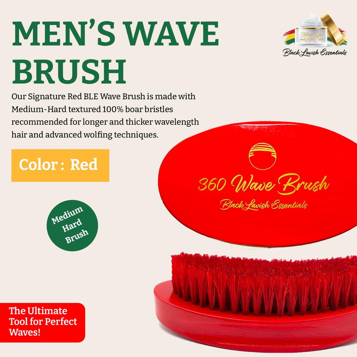 Black Lavish Essentials 360 Wave Brush bristle detail soft emphasizes gentle follicle guidance