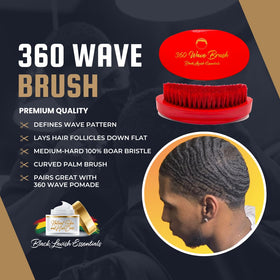 Black Lavish Essentials 360 Wave Brush side view shows ergonomic profile for daily comfort