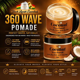 Black Lavish Essentials 360 Wave Pomade being applied for defined, long-lasting waves