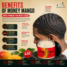 Applying Money Mango Pomade with brush aids crown definition and long-lasting 360 waves.