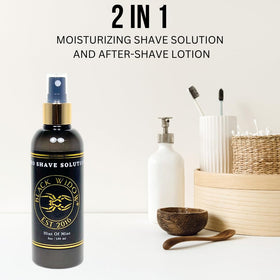 BLACK WIDOW Pro Shave Solution hydration glide demonstrates deep moisture for a smooth pass.