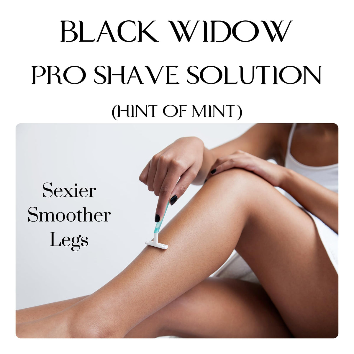 BLACK WIDOW Pro Shave Solution suitable for both men and women with versatile use.