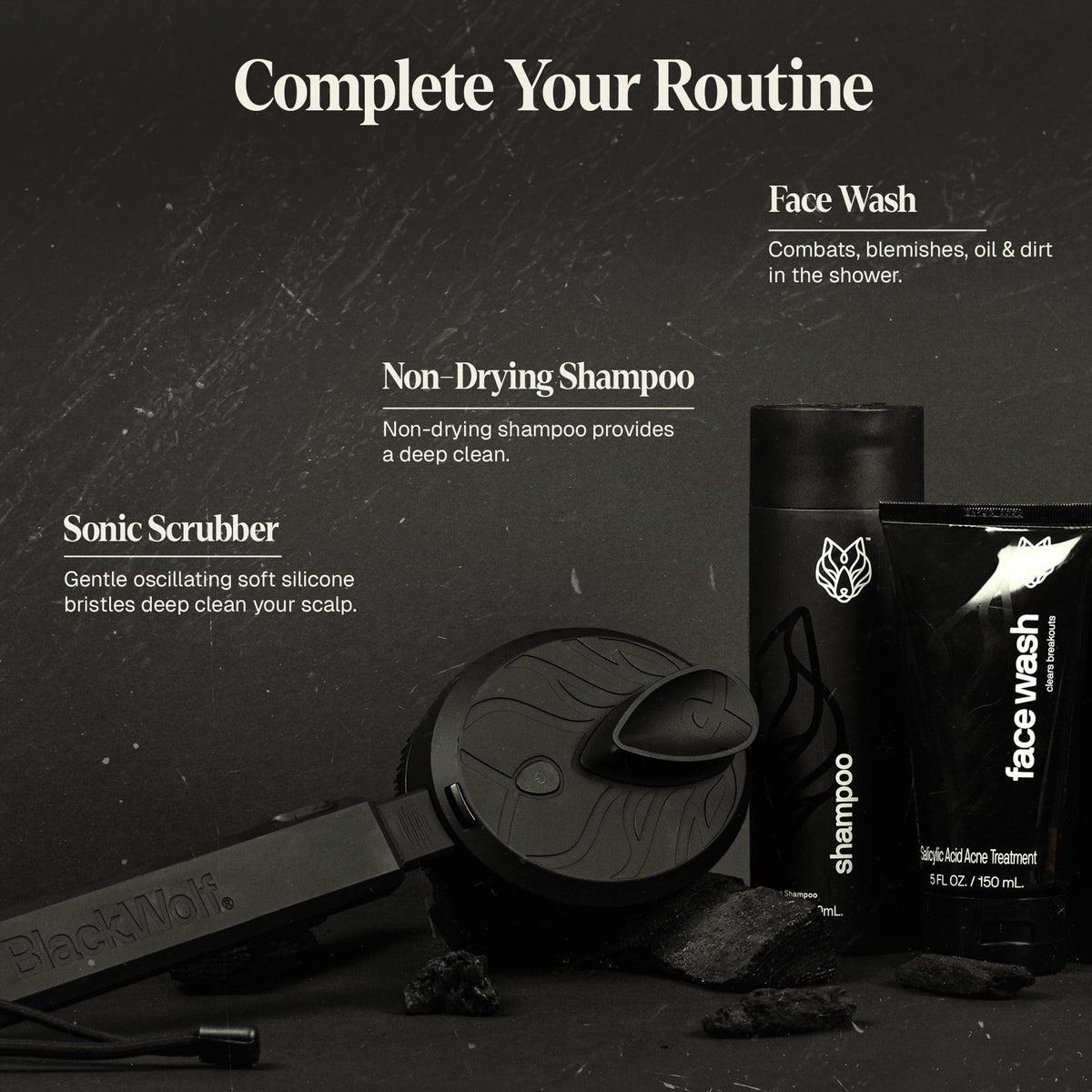 Black Wolf 10oz bottle packaging ready for daily grooming.