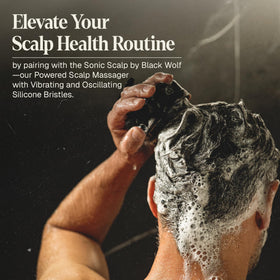 Modern bathroom scene featuring Black Wolf products for daily grooming.