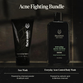 Black Wolf Charcoal Body Wash bottle emphasizes purifying cleanse for active days
