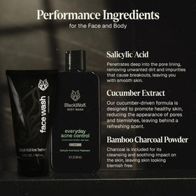 Black Wolf Charcoal Body Wash foam pump illustrates refreshing cleanse after workouts
