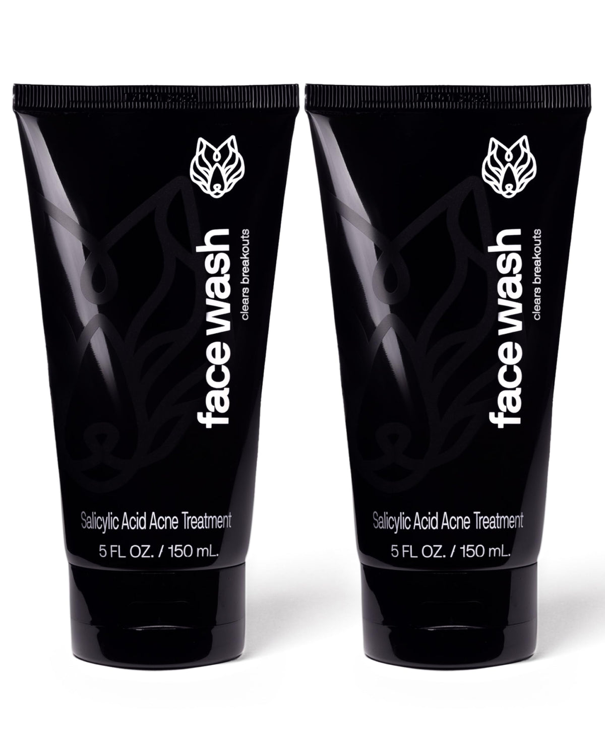 Black Wolf Charcoal Face Wash bottle close-up signals deep cleansing power