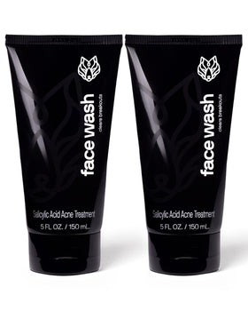 Black Wolf Charcoal Face Wash bottle close-up signals deep cleansing power