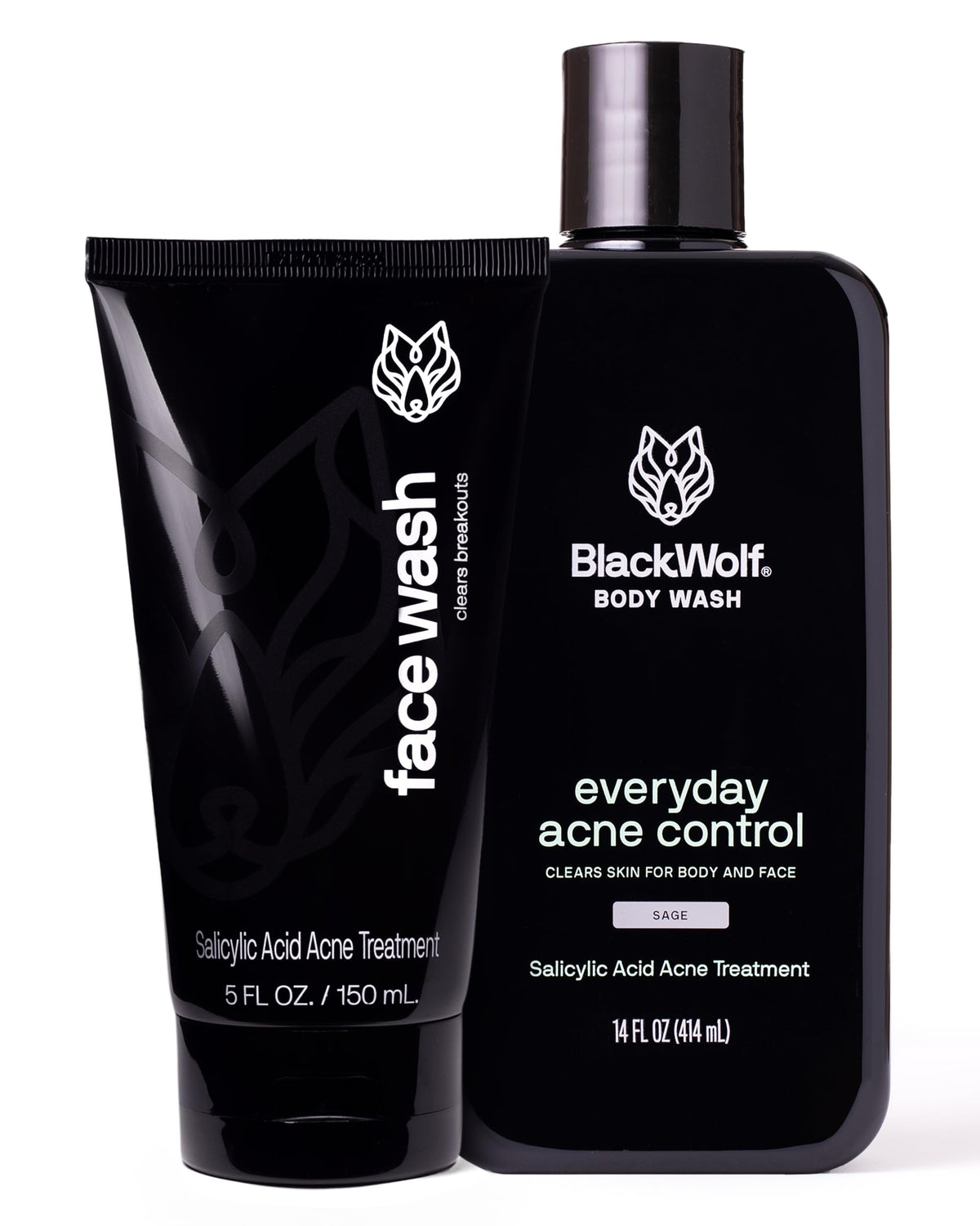 Black Wolf Charcoal Face Wash bottle highlights deep-clean formula for oily skin