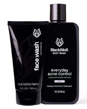 Black Wolf Charcoal Face Wash bottle highlights deep-clean formula for oily skin
