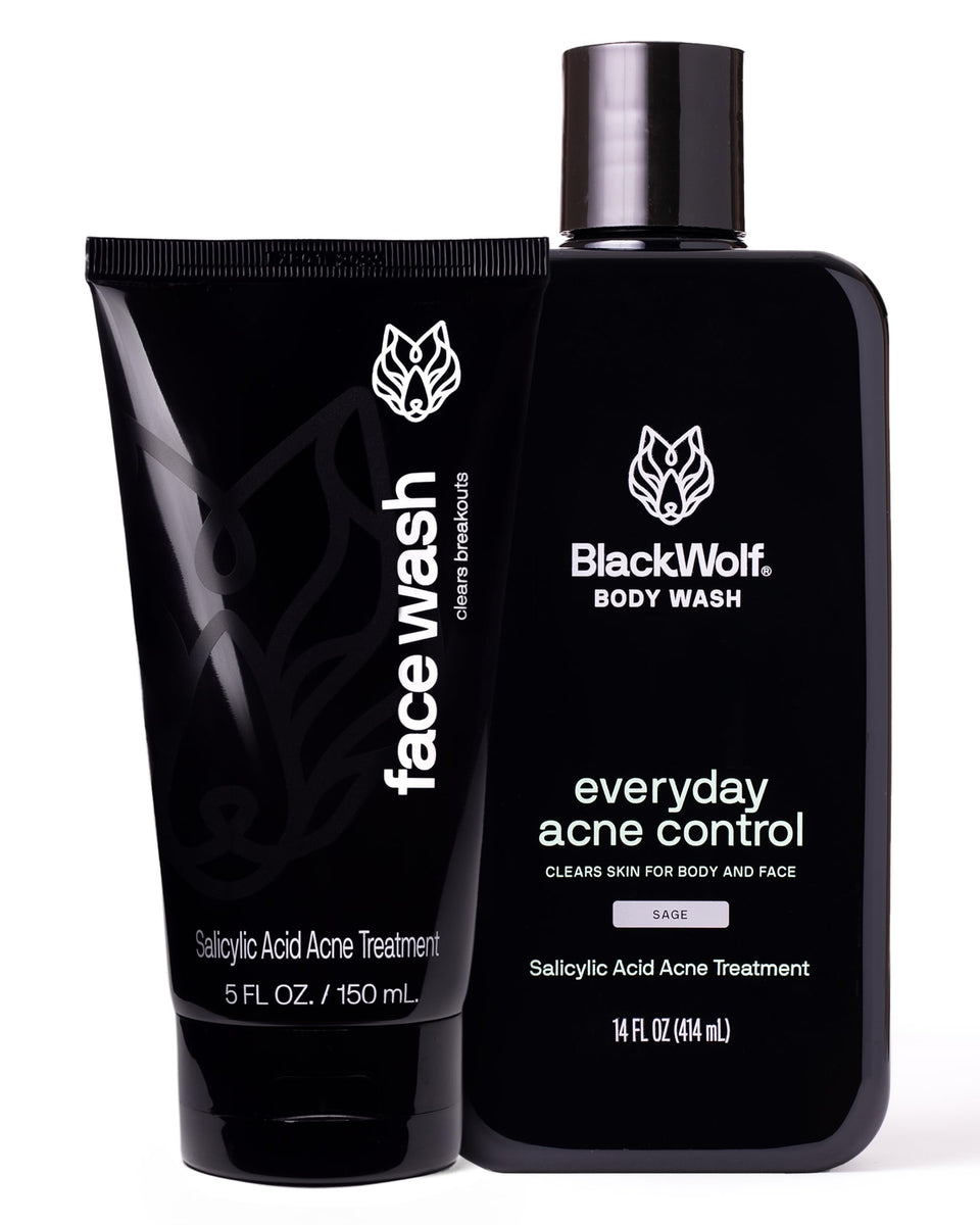 Black Wolf Charcoal Face Wash bottle highlights deep-clean formula for oily skin