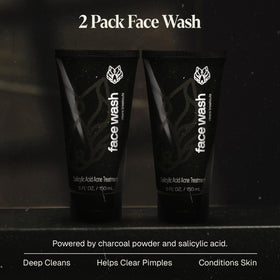 Black Wolf Charcoal Face Wash with pump shows easy daily cleansing