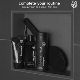 Black Wolf cruelty-free sulfate-free label marks a clean, skin-friendly formula