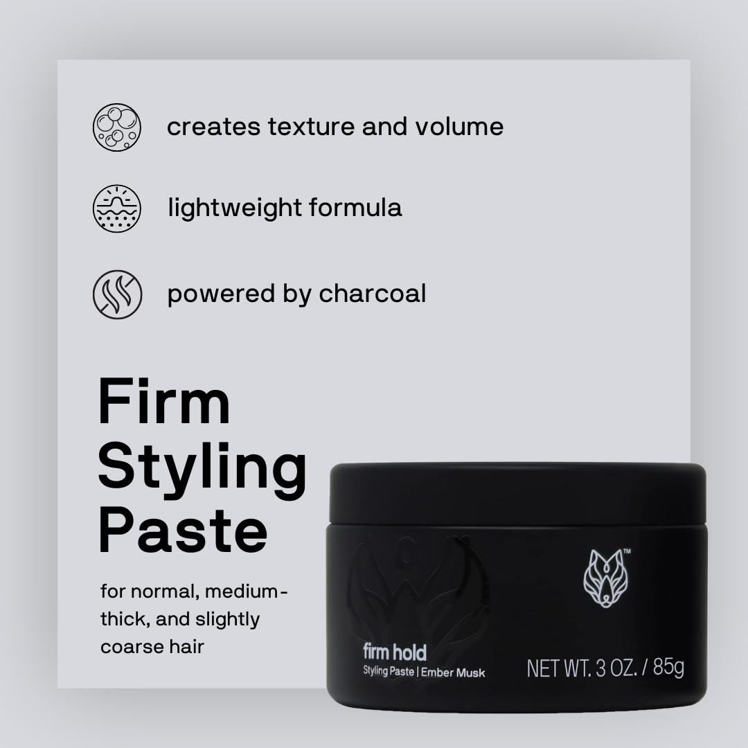 Dried hands with Black Wolf paste ready for styling texture
