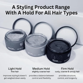 Close-up of textured hair with Black Wolf paste for a matte finish