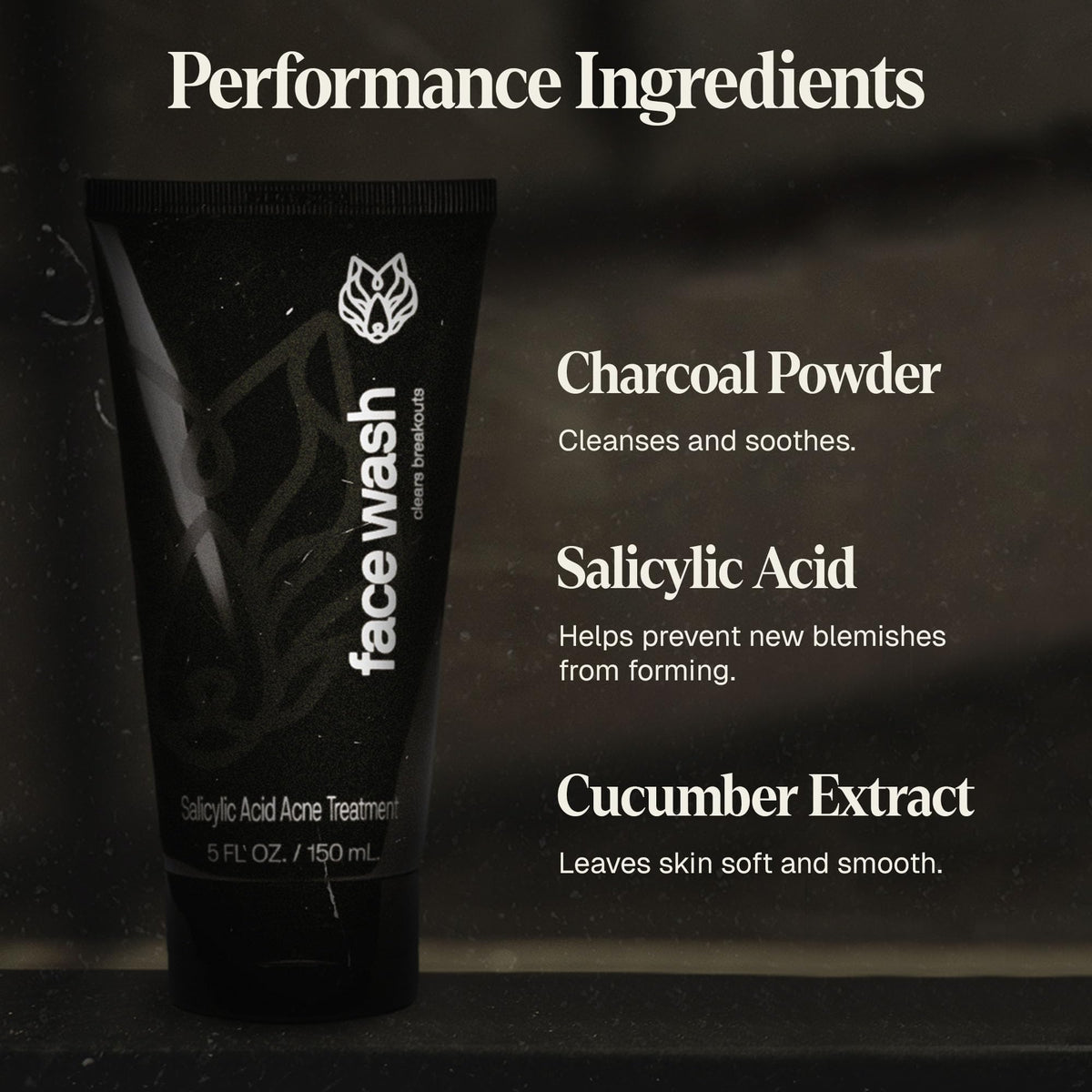 Demonstration of pore cleansing with Black Wolf facial cleanser for smoother skin.