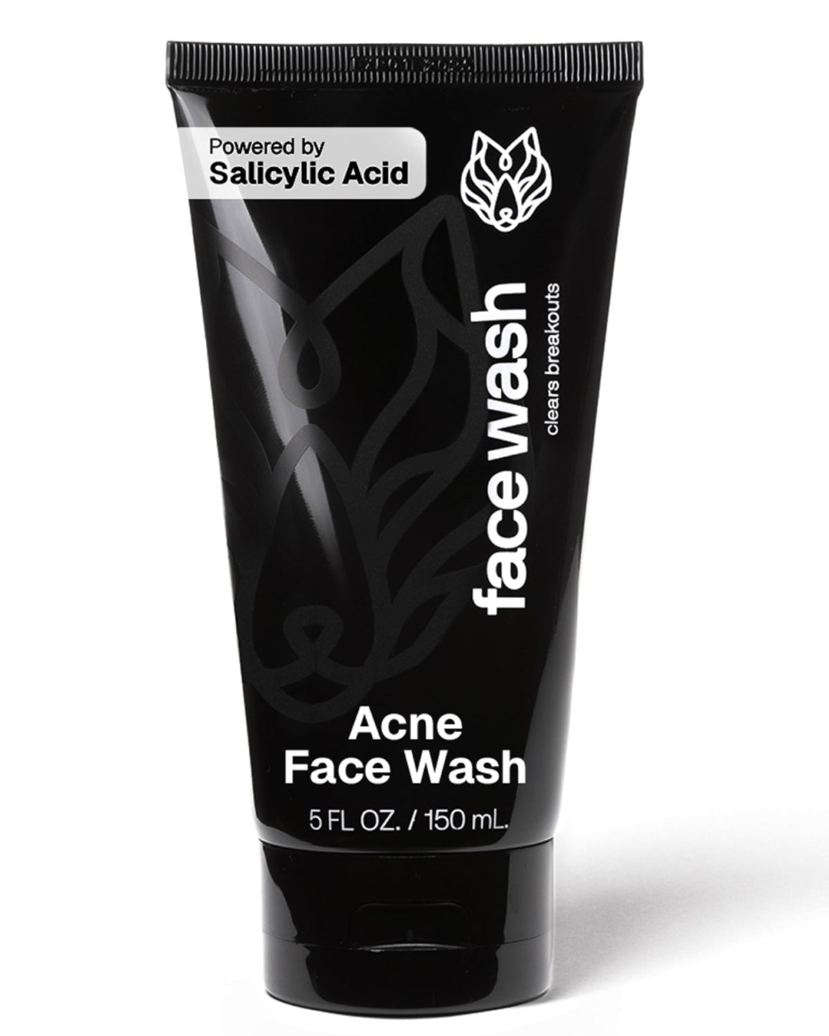 Black Wolf salicylic acid face wash bottle for daily cleansing and oil control.