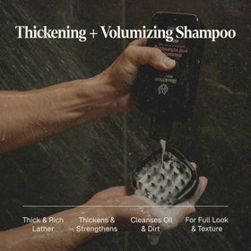 Black Wolf Volume Shampoo lather adds body without weighing hair down