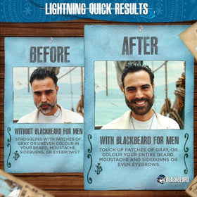 Blackbeard for Men mustache color provides precise, long-lasting definition