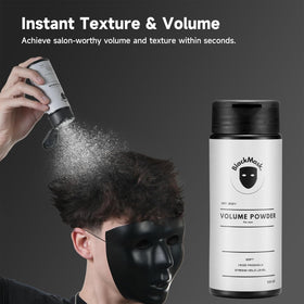 BlackMask Texture Powder hands applying for quick control and natural hold.