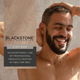 Hair, face, and body cleanse in one shower with Blackstone.
