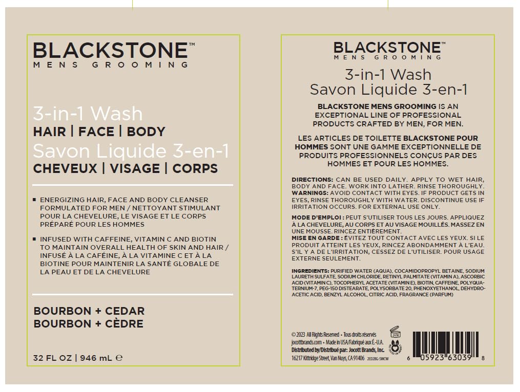 Blackstone Bourbon and Cedar scent evokes masculine, refreshing grooming ritual.