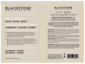 Blackstone Bourbon and Cedar scent evokes masculine, refreshing grooming ritual.