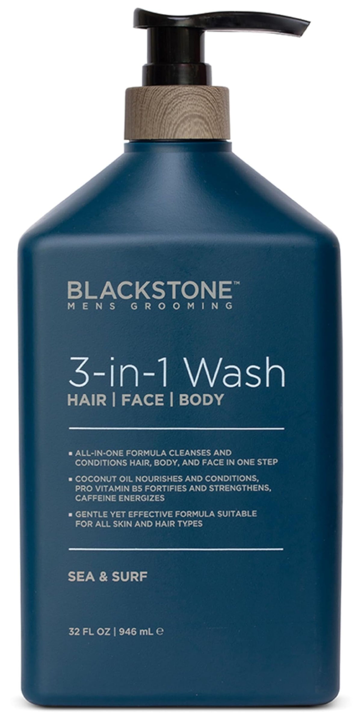 Blackstone Sea & Surf 3-in-1 bottle pour for all-in-one cleansing.