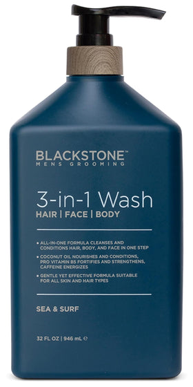 Blackstone Sea & Surf 3-in-1 bottle pour for all-in-one cleansing.