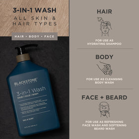 Blackstone Sea & Surf 3-in-1 face-wash for clean, hydrated skin.