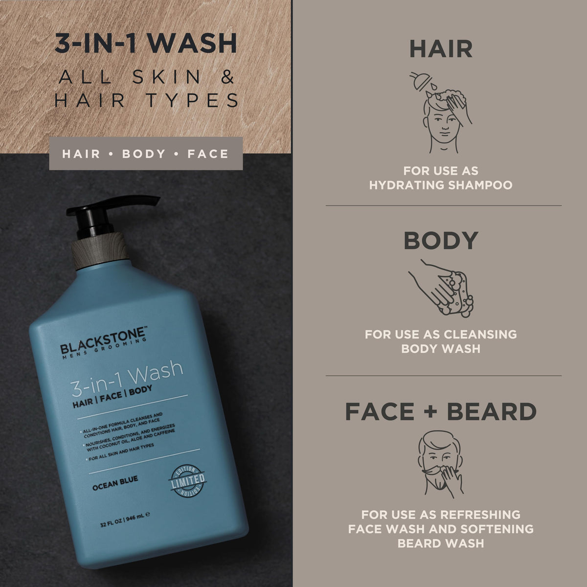 Coconut oil and aloe ingredients highlighted in the formula.