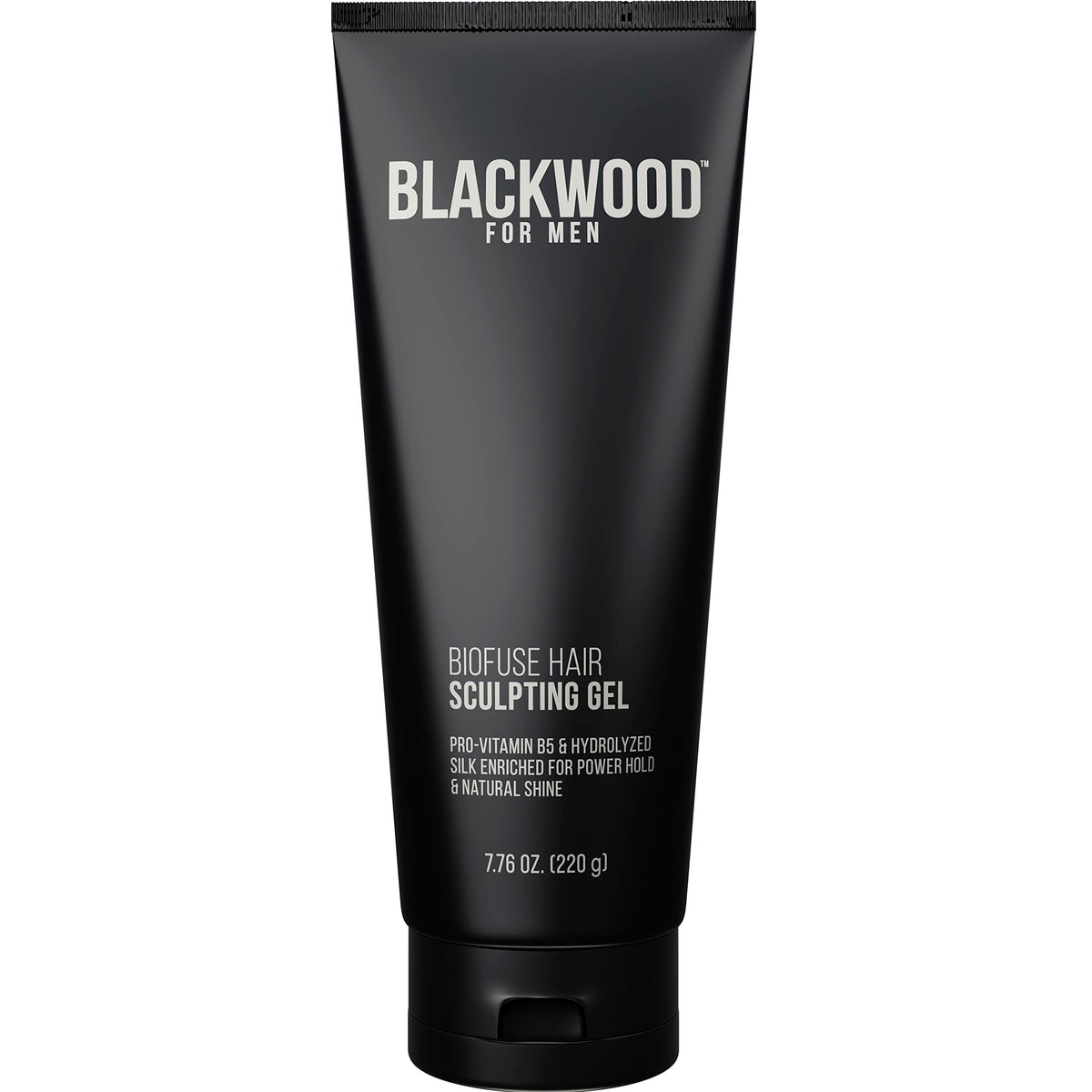 Blackwood For Men BioFuse Hair Gel bottle front showing long-lasting hold for effortless styling