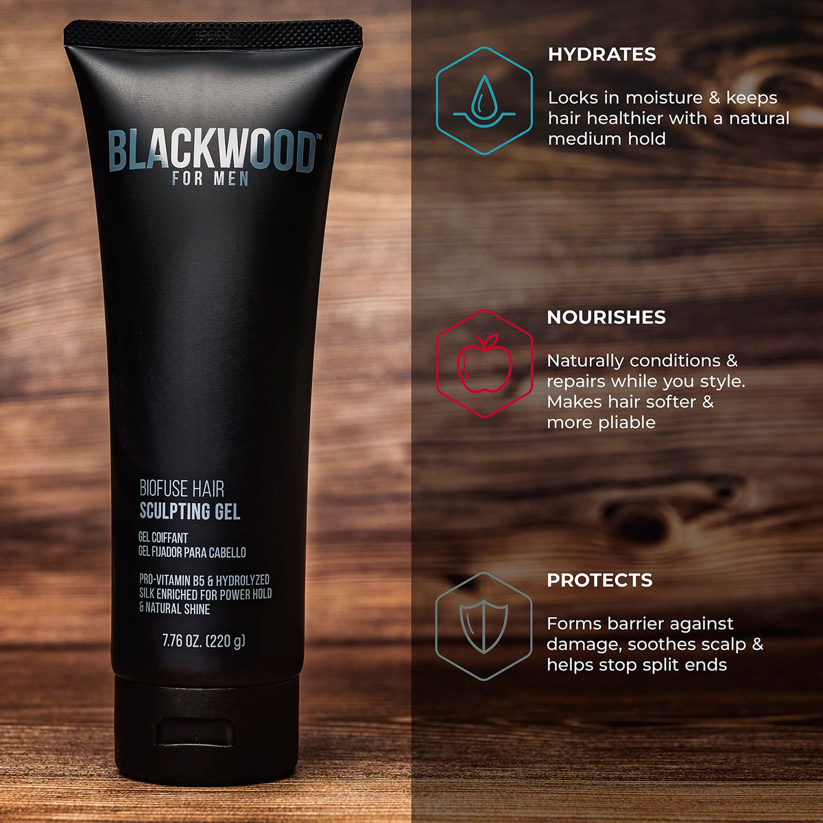 Blackwood For Men BioFuse Hair Gel cruelty-free and sulfate-free formula icon