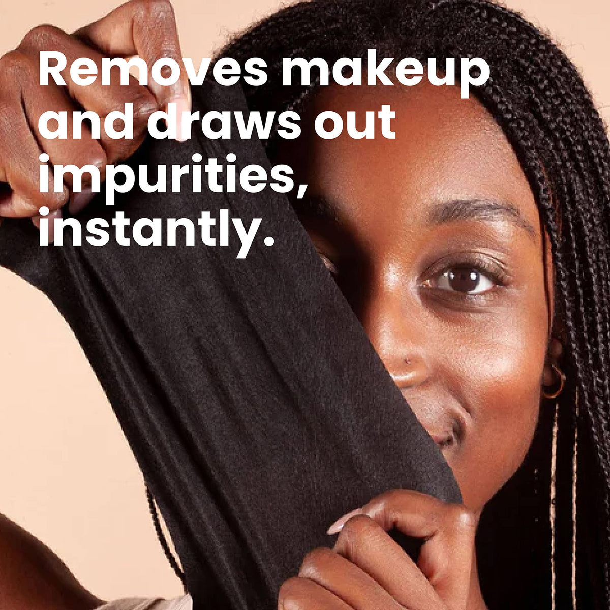 BLAQ activated charcoal face wipes remove makeup efficiently and purify pores.