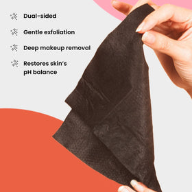 BLAQ face wipes with glycolic acid exfoliation for brighter skin texture.