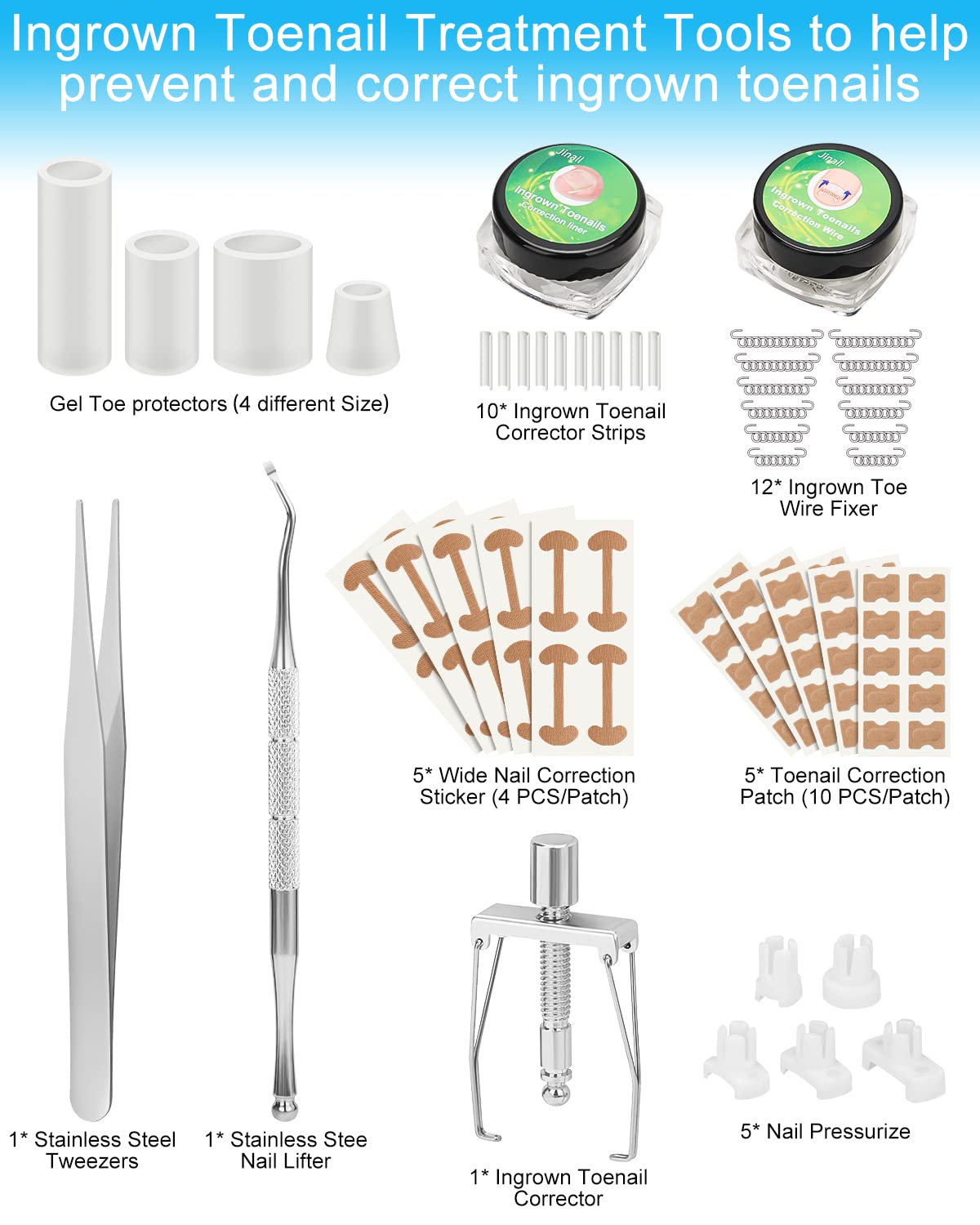 BLATOWN ingrown toenail corrector tool set enables precise nail angle adjustment.