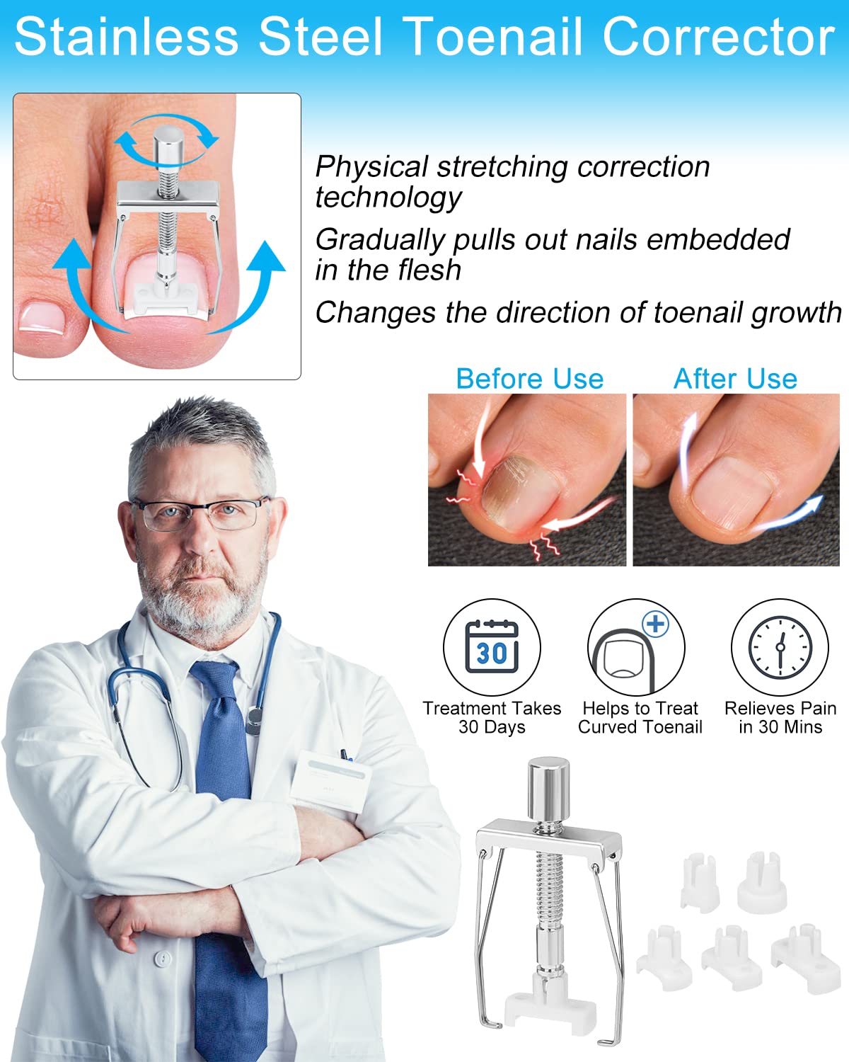 BLATOWN nail corrector strips pack supports consistent wear and gradual improvement.